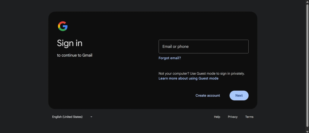 Google Account Sign-Up